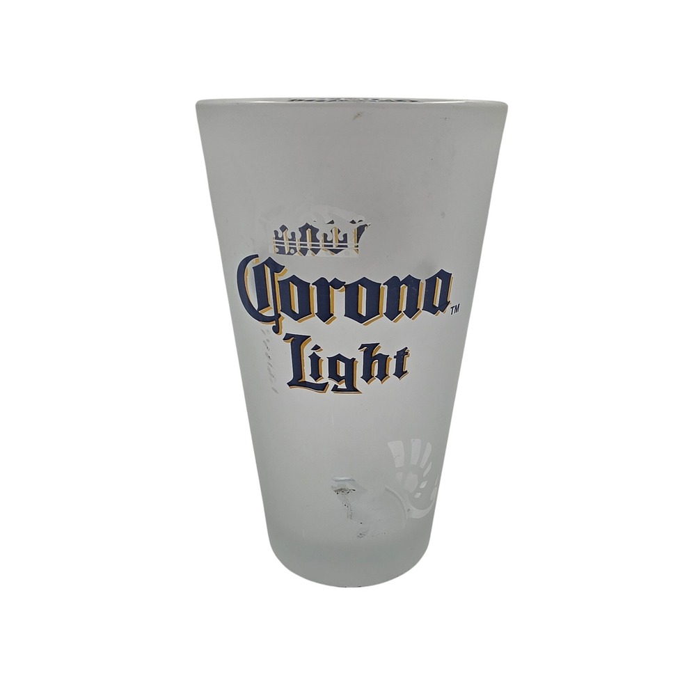 Corona Light Frosted Pint Glass Beer Barware Logo Crown Griffin 16oz O5
